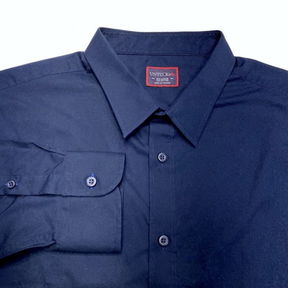 NEW UNTUCKit‎ Button Shirt 3XLC XXXLC Blue Mens $129 - Picture 3 of 5